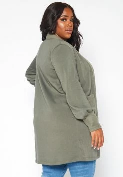 Plus Size Casual Open Front Long Cardigan -Asoph Sales Shop 2019121 125 3