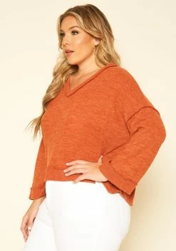 Plus Size Relaxed Fit V Neck Sweater -Asoph Sales Shop 2019124 972 2