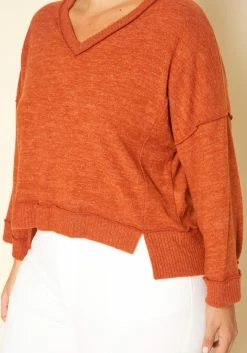 Plus Size Relaxed Fit V Neck Sweater -Asoph Sales Shop 2019124 972 4