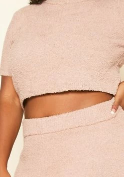 Plus Size Cozy Knit Crop Top & Pants Set -Asoph Sales Shop 2019171 190 2