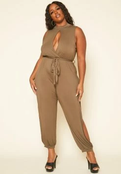 Plus Size Slit Hem Sleeveless Jumpsuit 7 Plus Size Slit Hem Sleeveless Jumpsuit -Asoph Sales Shop 2019192 125 0