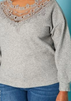 Plus Size Lace Detail Knit Sweater -Asoph Sales Shop 2019206 107 4