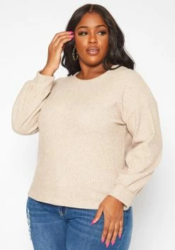 Plus Size Lace Detail Knit Sweater