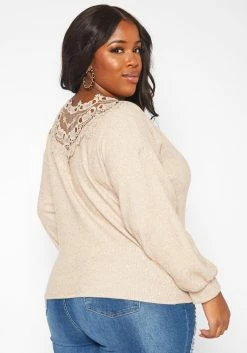 Plus Size Lace Detail Knit Sweater -Asoph Sales Shop 2019206 118 3
