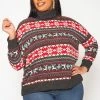 Plus Size Reindeer Print Turtleneck Sweater