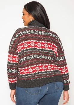 Plus Size Reindeer Print Turtleneck Sweater -Asoph Sales Shop 2019207 110 3