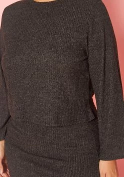 Plus Size Ribbed Knit Sweater & Bodycon Skirt Set -Asoph Sales Shop 2019262 001 4