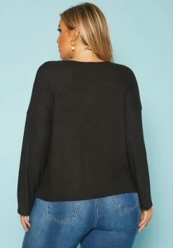 Plus Size Snakeskin Pocket Hem Long Sleeve Shirt -Asoph Sales Shop 2019278 001 3