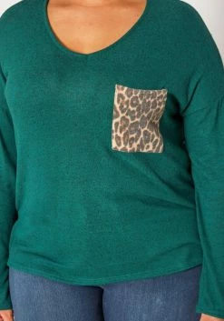 Plus Size Snakeskin Pocket Hem Long Sleeve Shirt -Asoph Sales Shop 2019278 161 4