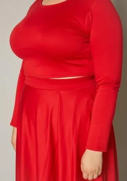 Plus Size Crop Top & Maxi Flare Skirt Set -Asoph Sales Shop 2019333 001 4