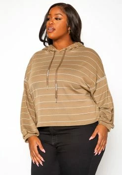 Plus Size Striped Hooded Sweater -Asoph Sales Shop 2019358 125 2