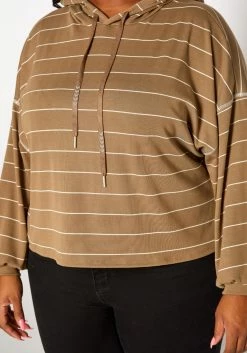 Plus Size Striped Hooded Sweater -Asoph Sales Shop 2019358 125 4