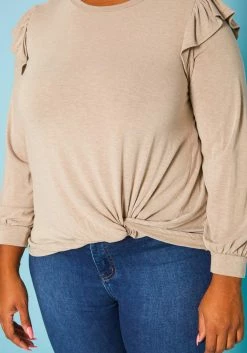 Plus Size Ruffle Trim Long Sleeve Top -Asoph Sales Shop 2019360 118 5