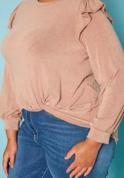 Plus Size Ruffle Trim Long Sleeve Top -Asoph Sales Shop 2019360 162 4