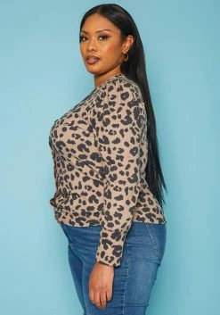 Plus Size Leopard Print Button Front Top -Asoph Sales Shop 2019367 980 2
