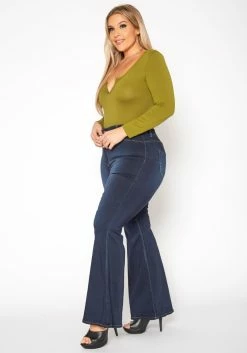 Vibrant Plus Size Butt Lift Bell Bottom Denim Jean 7 Vibrant Plus Size Butt Lift Bell Bottom Denim Jean -Asoph Sales Shop 2019535 939 2