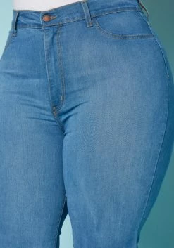 Vibrant Plus Size Classic Blue Flared Hem Jean -Asoph Sales Shop 2019539 938 4