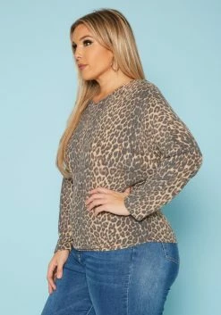 Plus Size Leopard Pattern Open Back Shirt -Asoph Sales Shop 2019540 375 2
