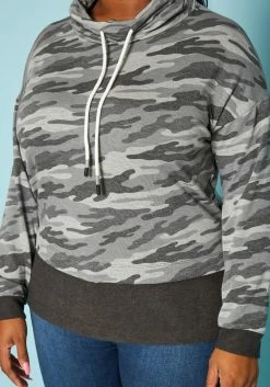 Plus Size Camo Pattern Funnel Neck Sweater -Asoph Sales Shop 2019542 984 4