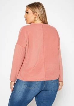 Plus Size Basic V Neck Long Sleeve Top -Asoph Sales Shop 2019545 102 3