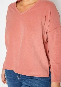 Plus Size Basic V Neck Long Sleeve Top -Asoph Sales Shop 2019545 102 4
