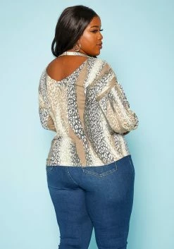 Plus Size Leopard Print Open Back Shirt -Asoph Sales Shop 2019546 118 3