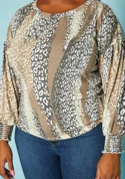Plus Size Leopard Print Open Back Shirt -Asoph Sales Shop 2019546 118 4