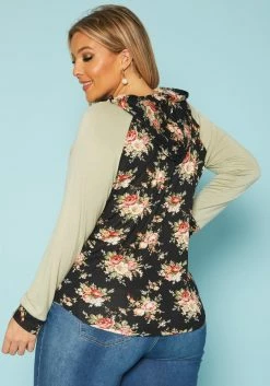 Plus Size Floral Print Hooded Sweater -Asoph Sales Shop 2019548 001 3