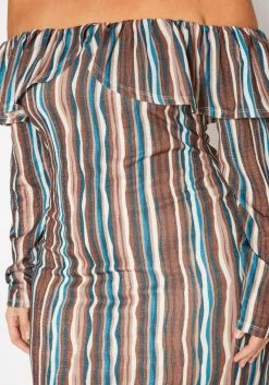 Plus Size Multi Striped Off Shoulder Dress -Asoph Sales Shop 2019553 106 4