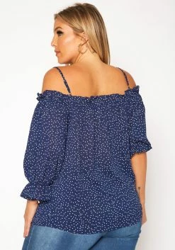 Plus Size Polka Dot Off Shoulder Cami Blouse -Asoph Sales Shop 2019554 003 3