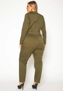 Plus Size Olive Cargo Jumpsuit -Asoph Sales Shop 2019555 125 3