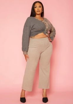 Plus Size High Waist Knit Lounge Pants