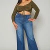 Vibrant Plus Size Deep Blue Denim Mom Jeans
