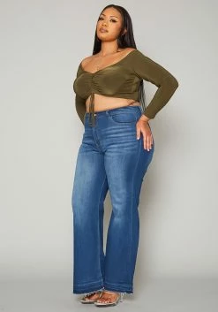 Vibrant Plus Size Deep Blue Denim Mom Jeans -Asoph Sales Shop 2019587 938 2