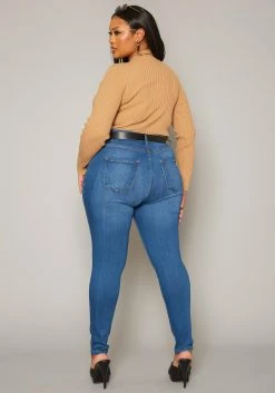 Vibrant Plus Size Knee Rip Skinny Denim Jean -Asoph Sales Shop 2019593 938 3
