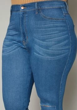 Vibrant Plus Size Knee Rip Skinny Denim Jean -Asoph Sales Shop 2019593 938 4