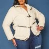 Plus Size Faux Fur Toggle Duffle Coat