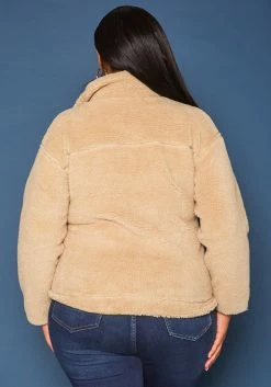 Plus Size Faux Fur Pocket Hem Jacket 8 Plus Size Faux Fur Pocket Hem Jacket -Asoph Sales Shop 2019604 125 3