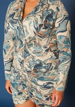 Plus Size Marble Pattern Collar Mini Dress 9 Plus Size Marble Pattern Collar Mini Dress -Asoph Sales Shop 2019614 004 4