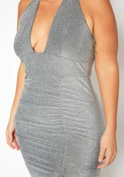 Plus Size Shimmer Halter Neck Bodycon Dress -Asoph Sales Shop 2019615 147 4