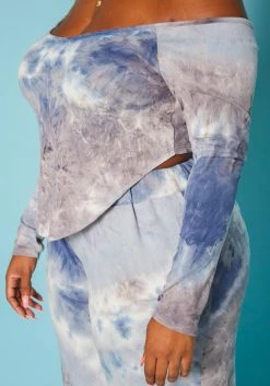 Plus Size Multi Print Crop Top & Flare Pants Set -Asoph Sales Shop 2019616 007 3