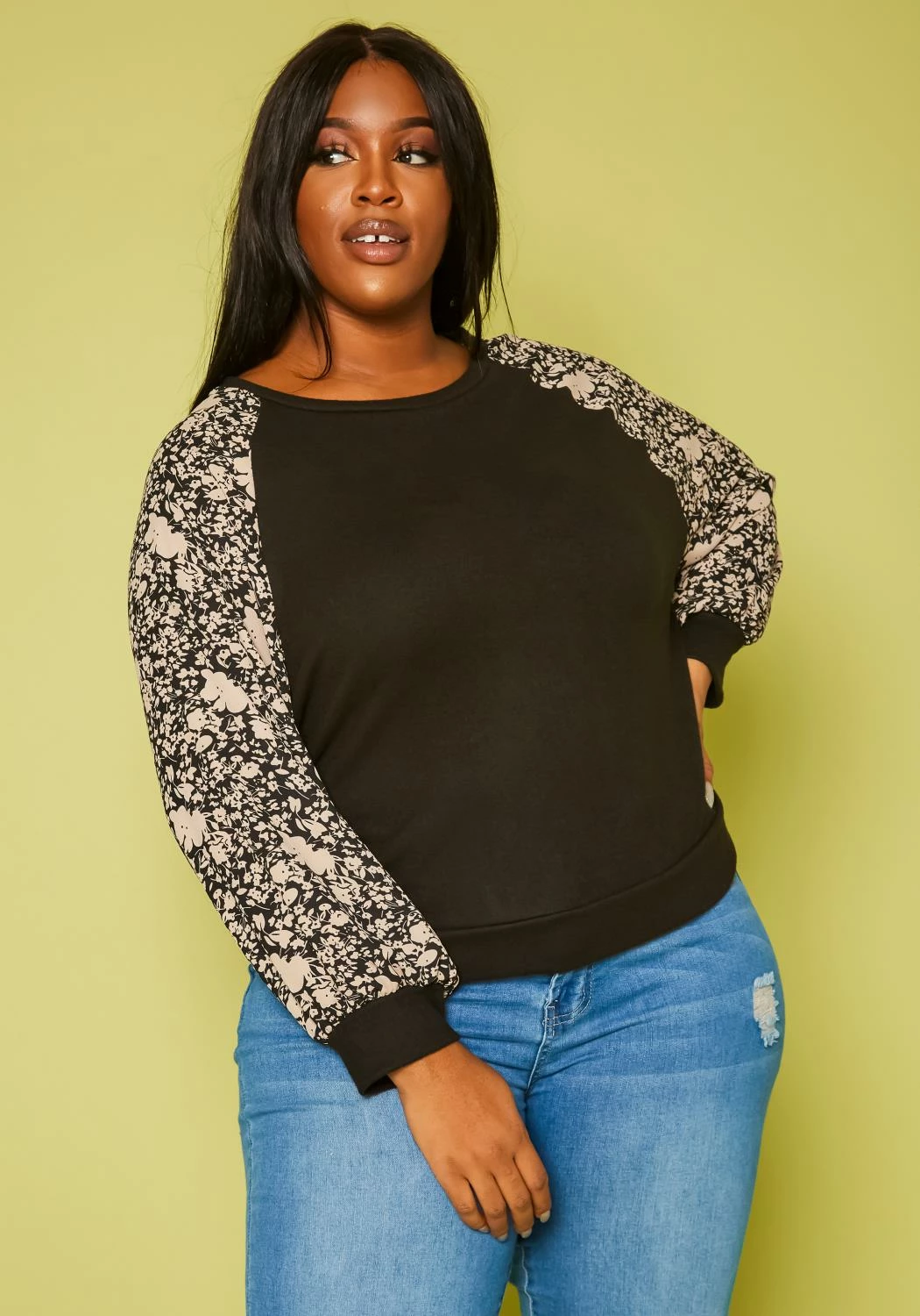 Plus Size Floral Printed Long Sleeve Shirt 2 Plus Size Floral Printed Long Sleeve Shirt - Image 2