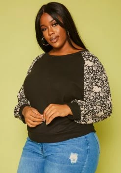 Plus Size Floral Printed Long Sleeve Shirt 7 Plus Size Floral Printed Long Sleeve Shirt -Asoph Sales Shop 2019626 001 2