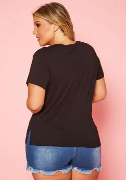 Plus Size V Neck Short Sleeve Top -Asoph Sales Shop 2019642 001 4
