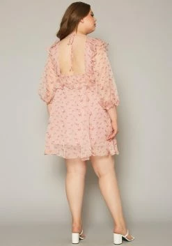 Plus Size Floral Print Flare Mini Dress -Asoph Sales Shop 2019645 102 3