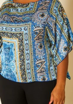 Plus Size Paisley Print Dolman Sleeve Top -Asoph Sales Shop 2019651 003 3