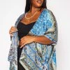 Plus Size Paisley Print Kimono Cardigan