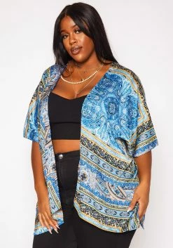 Plus Size Paisley Print Kimono Cardigan -Asoph Sales Shop 2019652 003 2