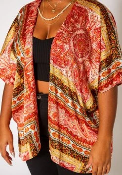 Plus Size Paisley Print Kimono Cardigan -Asoph Sales Shop 2019652 110 4