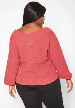Plus Size Waffle Knit Dolman Sleeve Sweater 8 Plus Size Waffle Knit Dolman Sleeve Sweater -Asoph Sales Shop 2019670 162 3